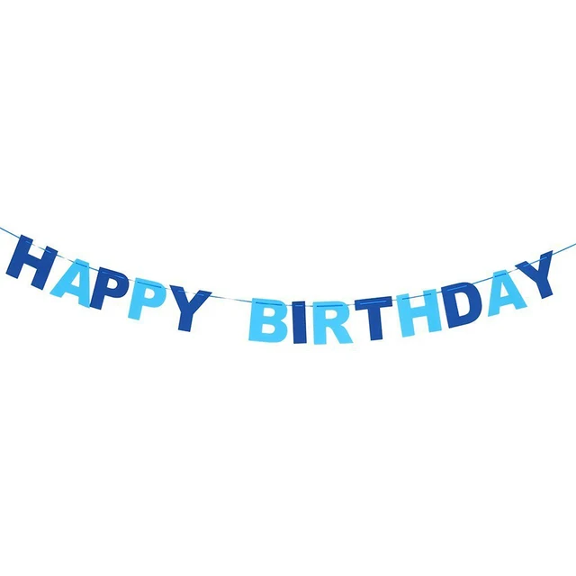 blue happy birthday banner