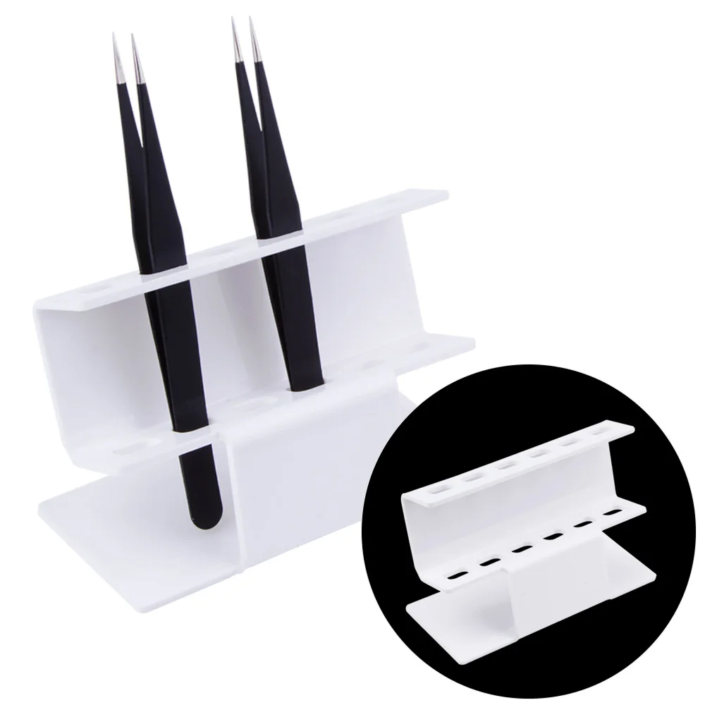 

1Pcs Acrylic Eyelash Extension Tweezers Stand Durable And Convenient Holder 6 Pcs Stainless Steel Tweezers Make Up Tool