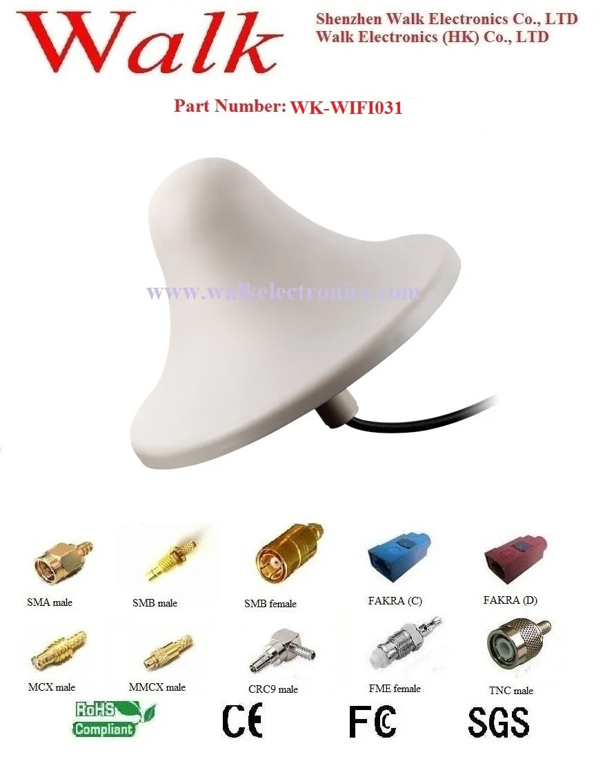 

5.0dbi gain high gain ceiling mount wifi antenna, roof mount 2.4GHz antenna, wifi repeater antenna, wifi directional antenna