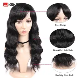 Wignee Remy Brazilian Human Hair Wig With Free Bangs for Black/White Women Glueless Hair Loose Deep Wave Human Wig Drop Shipping Wignee Remy Brazilian Human Hair Wig With Free Bangs for Black/White Women Glueless Hair Loose Deep Wave Human Wig Drop Shipping