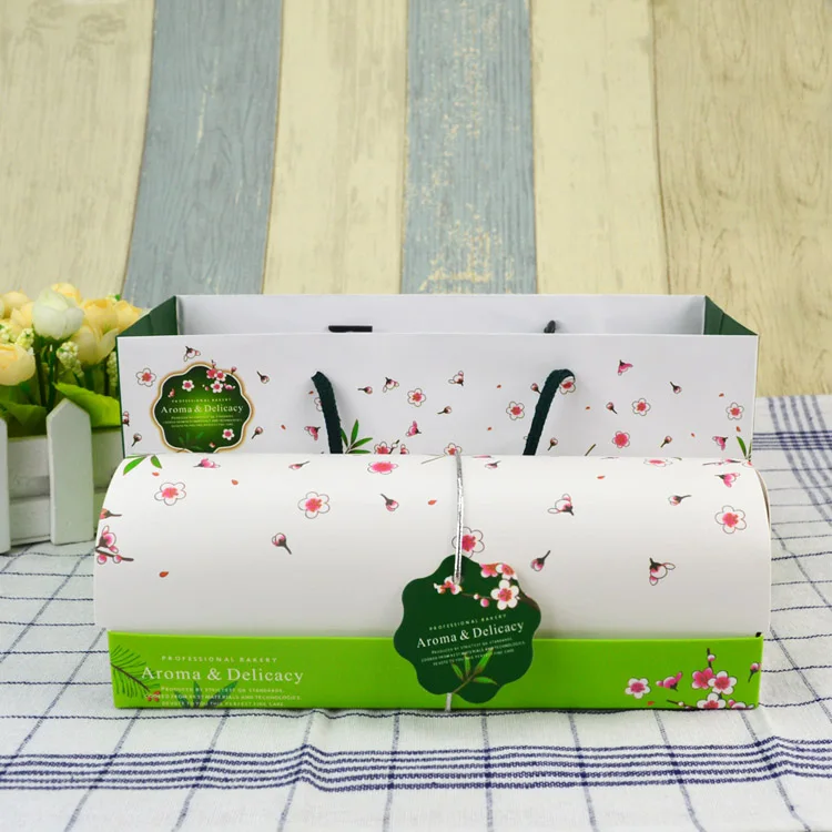 30 комплектов свежего цвета Зеленый Швейцарский рулон и розовый рулон торта упаковочная коробка, предоставляем бесплатный Подарочный пакет и бумажный держатель для торта и упаковочная коробка украшения - Цвет: Зеленый