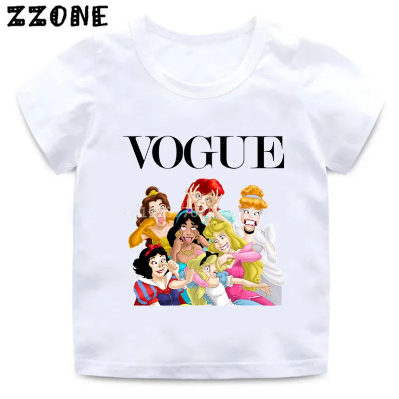 

Baby Girls Funny Cute Princess Vogue Harajuku Print T shirt Kids Cartoon Clothes Children Summer Short Sleeve T-shirt,HKP5294