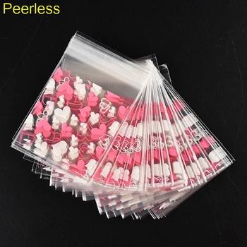 

Peerless 100pcs/bag candy Plastic package bag Heart Design gift Pack Bags Clip Holders