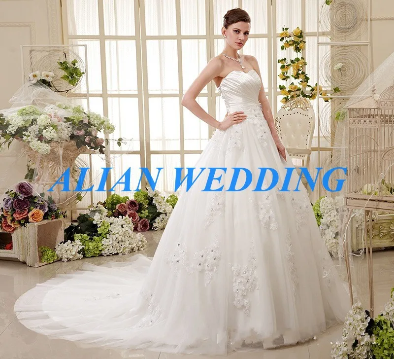 Fast Shipping Korean Wedding Dress with Flowers 2015 ...