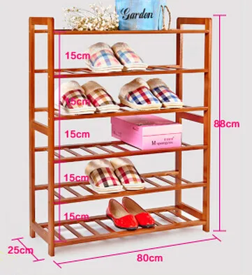 Простой небольшой стеллаж для обуви, Бамбуковая многослойная полка для хранения обуви - Цвет: 19