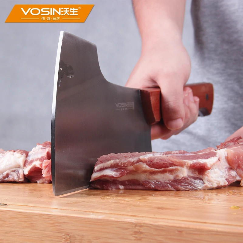 Free Shipping VISON Professional Forged Chef Chop Bone Knife Kitchen Cutting Bones Knife Handmade Choppers Cooking Knife Cleaver