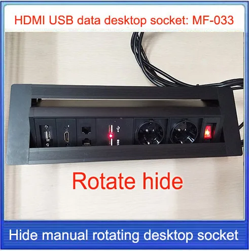 EU/US/AU/UK вилка настольная розетка/скрытое Ручное Вращение/HDMI двойной RJ45 сетевой кабель USB зарядная розетка/правый угол/MF-033