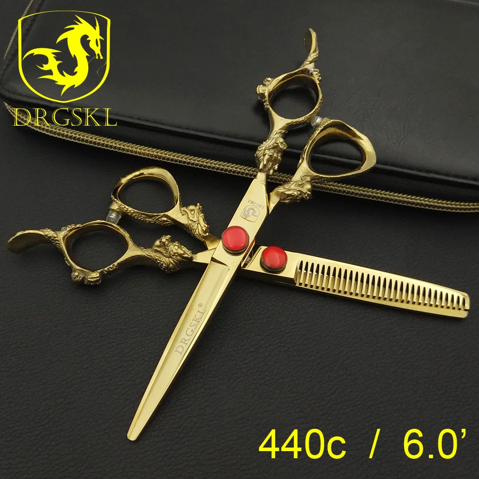 Топ класс DRGSKL золотой дракон ножницы для стрижки волос Высокое качество 6 дюймов professional Парикмахерская Парикмахерские ножницы