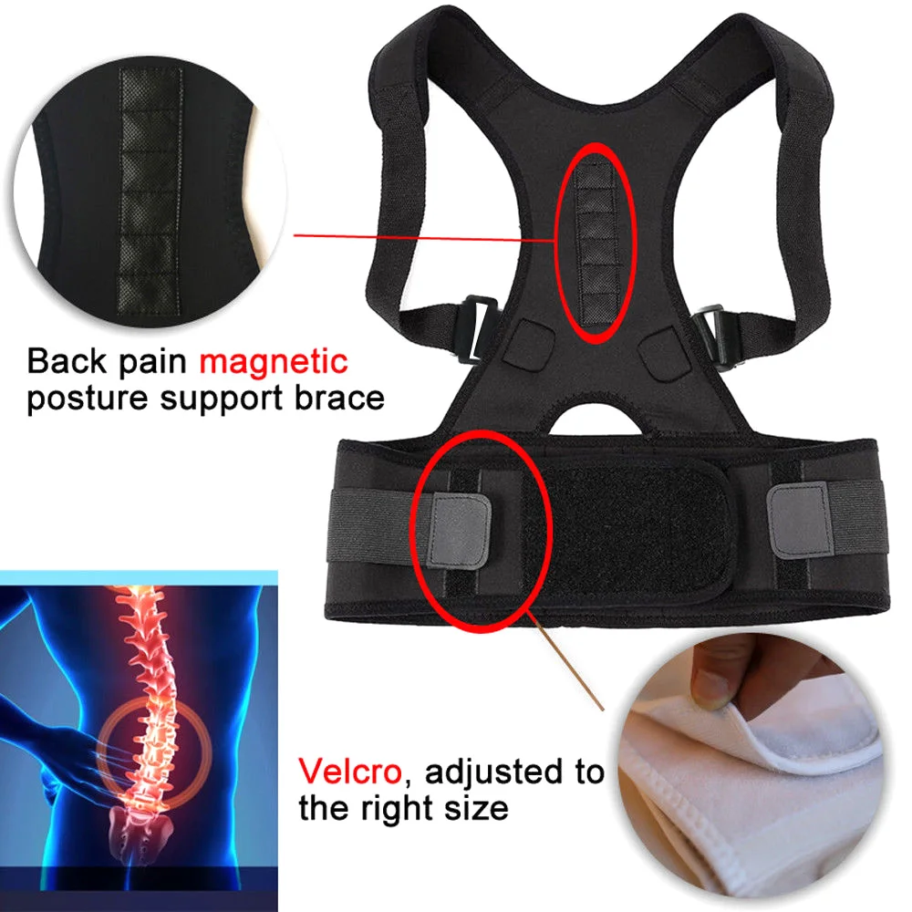 

Adjustable Magnet Therapy Back Posture Corrector Clavicle Spine Back Shoulder Lumbar Brace Support Belt Posture Correction