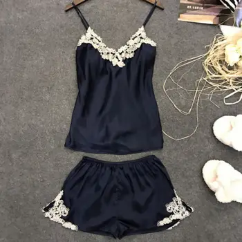 

2pcs/set Newest Fashion Floral Satin Sleepwear Lace Sexy Lingerie Women Silk Lace Robe Babydoll Nightdress Nightgown