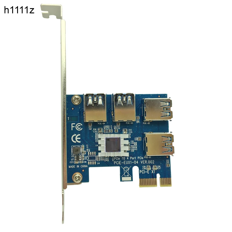 PCIe 1 до 4 PCIe 16X Riser Card PCI-E 1X до 4 USB 3,0 PCI-E Riser адаптер Порт мультипликатор карта для BTC Bitcoin Miner Майнинг