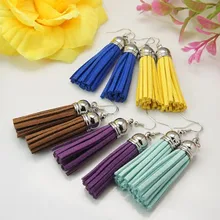 10 пар повседневные замшевые серьги с кисточками латунный крючок для серьги смешанный цвет для свадебного подарка 75 мм