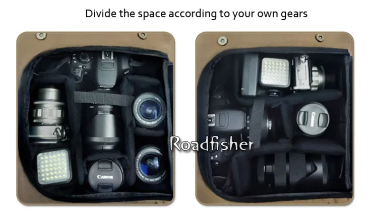 Roadfisher Винтаж Водонепроницаемый DSLR SLR фотография камеры видео рюкзак 14 ''сумка для ноутбука вставить рюкзак для Canon Nikon sony