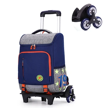 

Travel Portable Luggage Box Reflective Strip Rolling School Trolley Bags Luggage Six Wheels Backpack