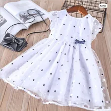 Белое платье для девочек; кружевные платья принцессы в горошек; летняя детская одежда; бутики для свадебной вечеринки; детская одежда; 32073248