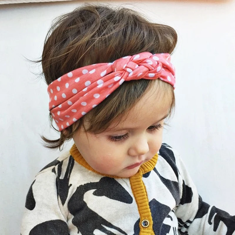 Infantil Dot Baby Haibands Baby Girl Twisted Headdress Hair Bands