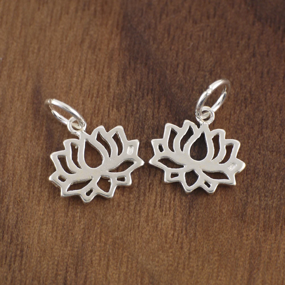 

2x 925 Sterling Silver Lotus Tiny Charm Pendant DIY A2161