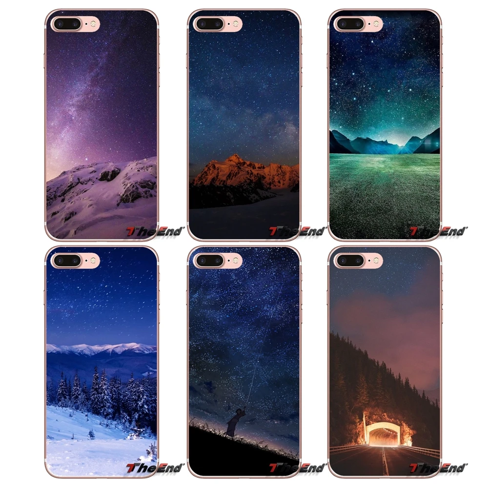 

For iPhone X 4 4S 5 5S 5C SE 6 6S 7 8 Plus Samsung Galaxy J1 J3 J5 J7 A3 A5 2016 2017 Cell Phone Bag Case Alaska Mountains Night