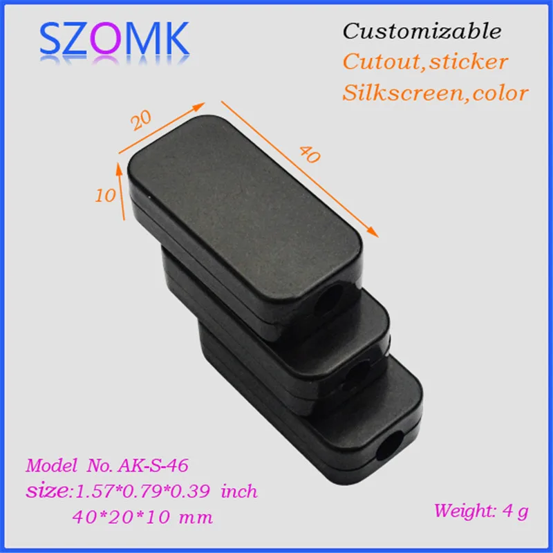 

5 pieces a lot, 40*20*10mm top sales electronic diy plastic box electronics enclosure housing diy enclosure plastic project box