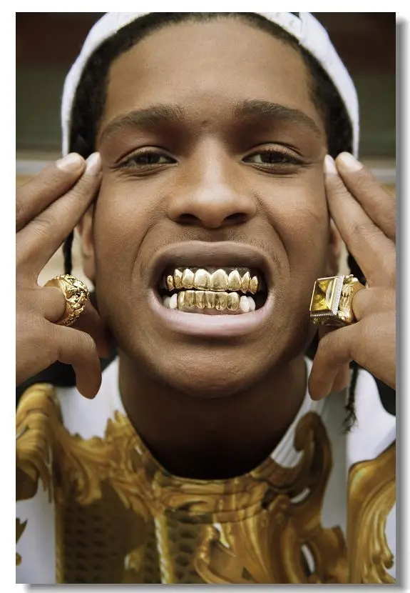 ASAP ROCKY Golden Teeth Modern Stylish Custom Fashion