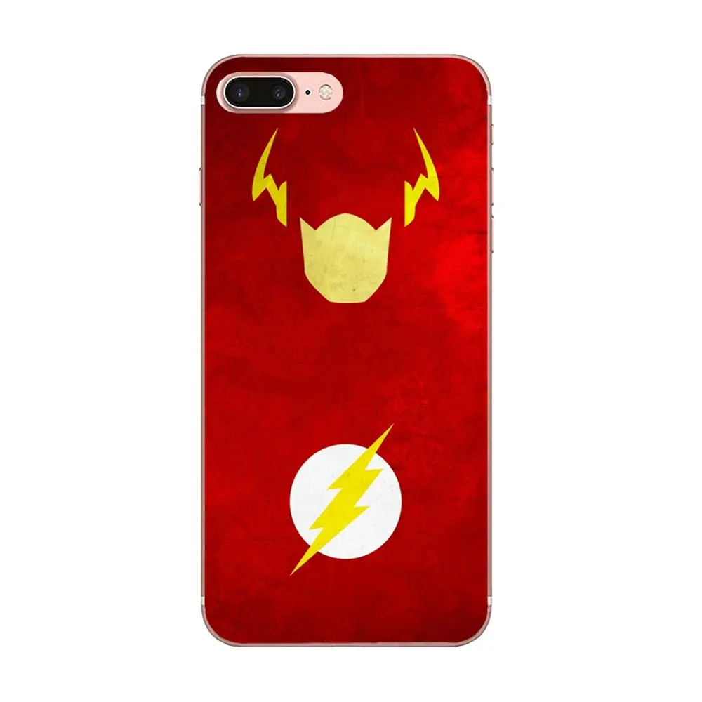 Мягкий с рисунком из ТПУ Capa Super Hero The Flash DC Comics логотип для Apple iPhone 4 4S 5 5C 5S SE 6 6S 7 8 Plus X