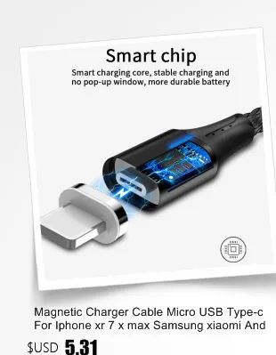 Магнитный кабель с быстрой загрузкой Micro Usb type-C для Iphone X Xs Max samsung Xiaomi huawei
