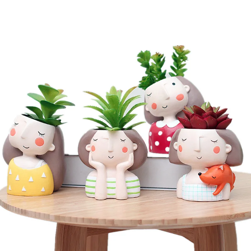 Succulent-Plant-Pot-Cartoon-Girl-Fleshy-Flower-Pot-Desktop-Resin-Bonsai-Holder-DIY-Cactus-Vase-Garden