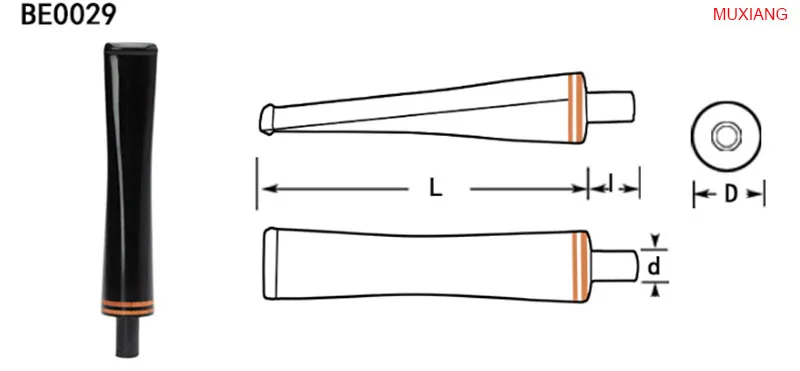29 muxiang straight acrylic mouthpiece good quality tobacco pipe nozzle fit with 3 mm filter