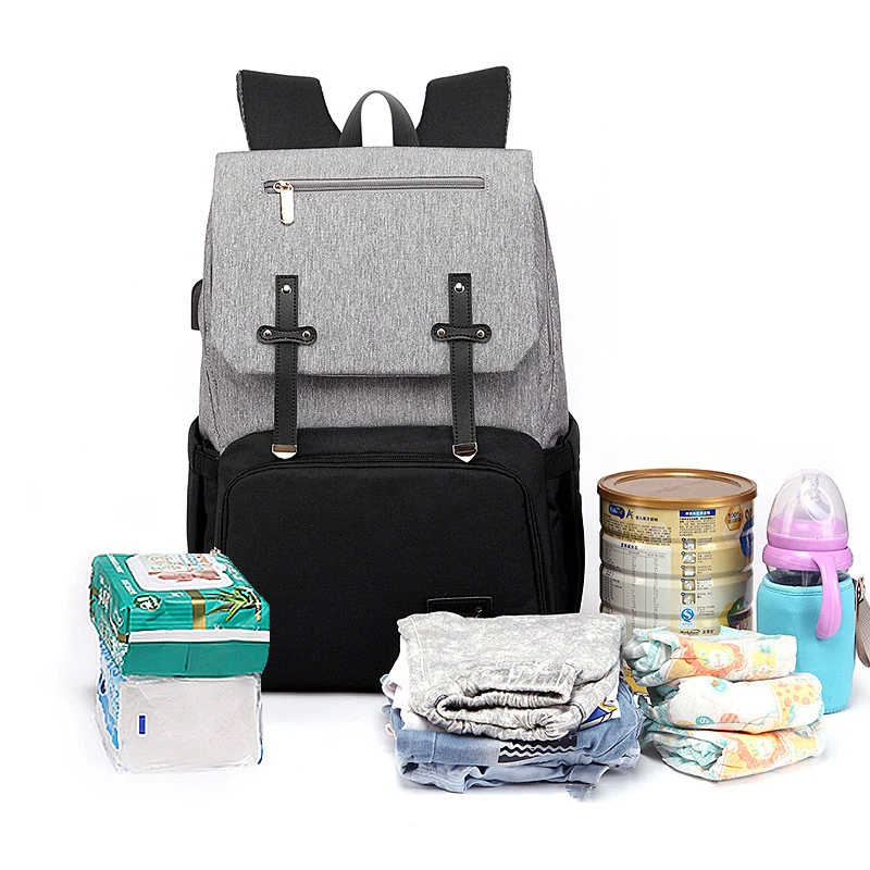 2019 New Korean Version Mummy Travel Backpack Shoulder Mummy Bag Multi-function Large Capacity Outdoor Treasure Mother Bag 06