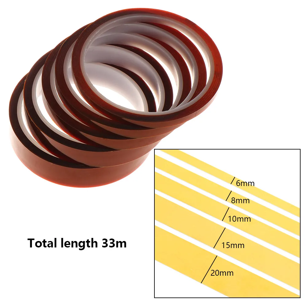 

33m Super High Temperature Heat BGA Tape Thermal Insulation Tape Polyimide Adhesive Insulating Tape 3D Printing Board Protection