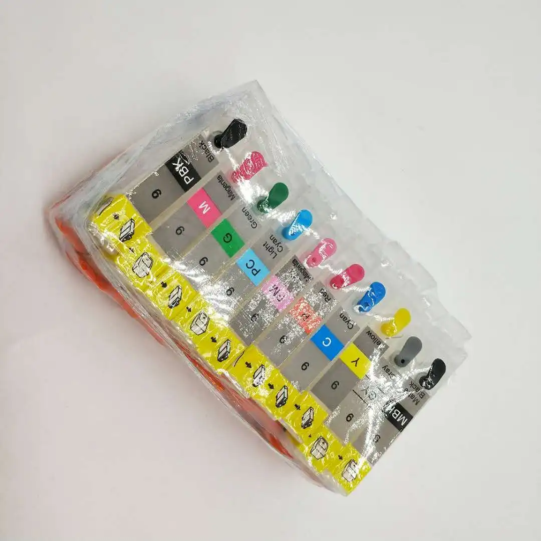 10 color-set Empty Refillable Ink cartridge PGI-9 to refill ink for Canon Pixus Pro 9500 Printer with auto rest chip | Компьютеры и