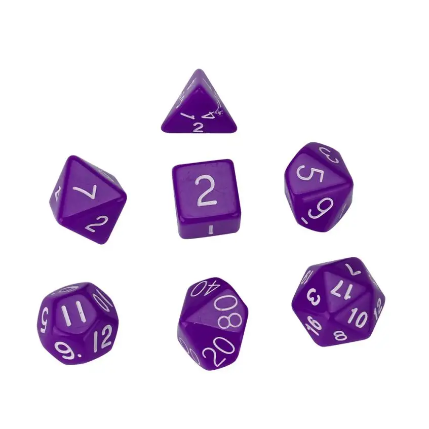 

2017 7Pcs Pearl Grain D4-D20 Multi Sided Dices Set For TRPG game levert dropship Jun26