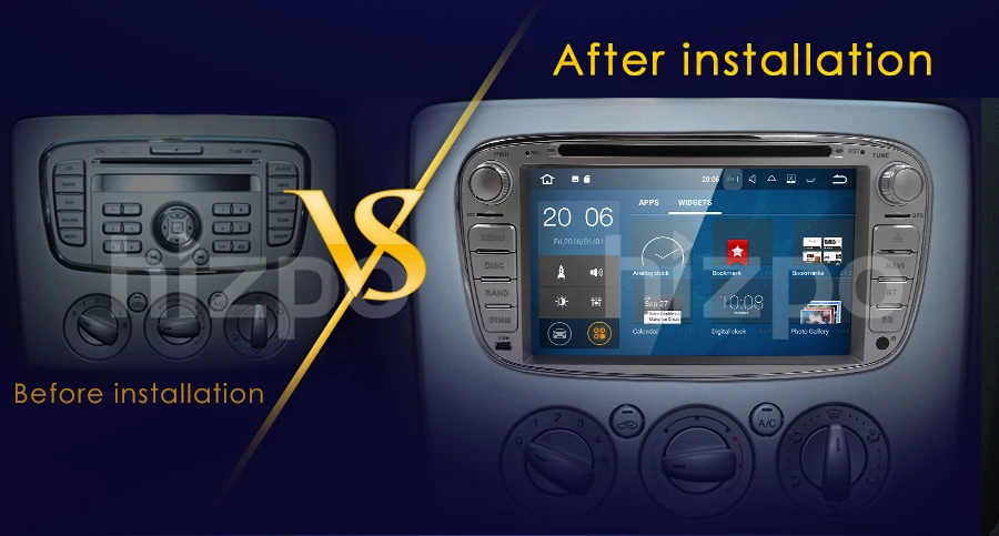 Cheap 2Din Android 7.1 GPS AutoRadio Car DVD Player For Ford Focus 2 S C Max 2008-2011 Mondeo Fiesta Galaxy Connect Kuga 4G BTSWC Navi 4