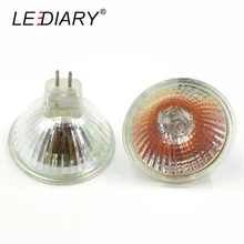 LEDIARY 10 шт. затемнения MR16 JCDR GU5.3 Галогеновый свет пятна 12 V/220 V 35/50 вт высокий световой поток, галогенные чаша лампы Форма лампы прозрачное стекло Стекло