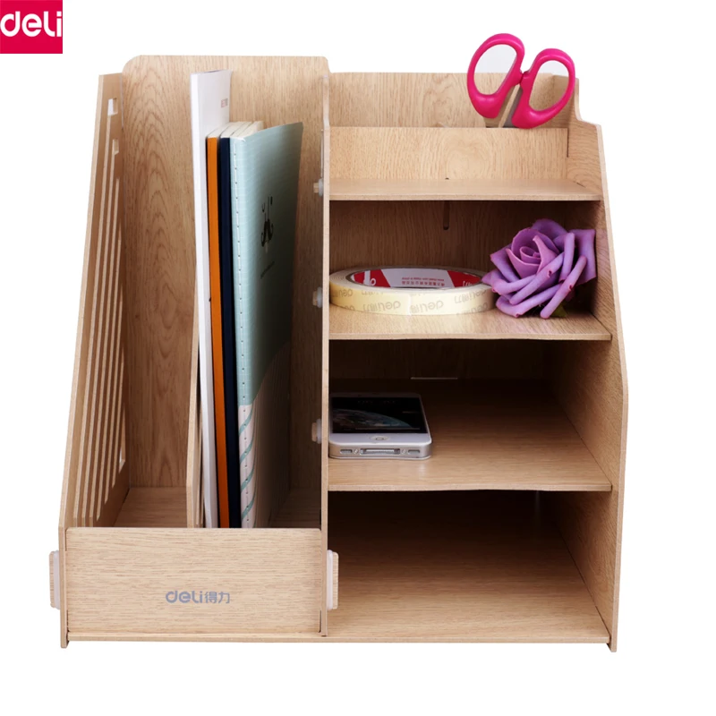 

Deli Wooden Desk Organizer Office Desk Organizer Pen Holder School Stationery Supply Gift Cute Stationery Office School Supplies