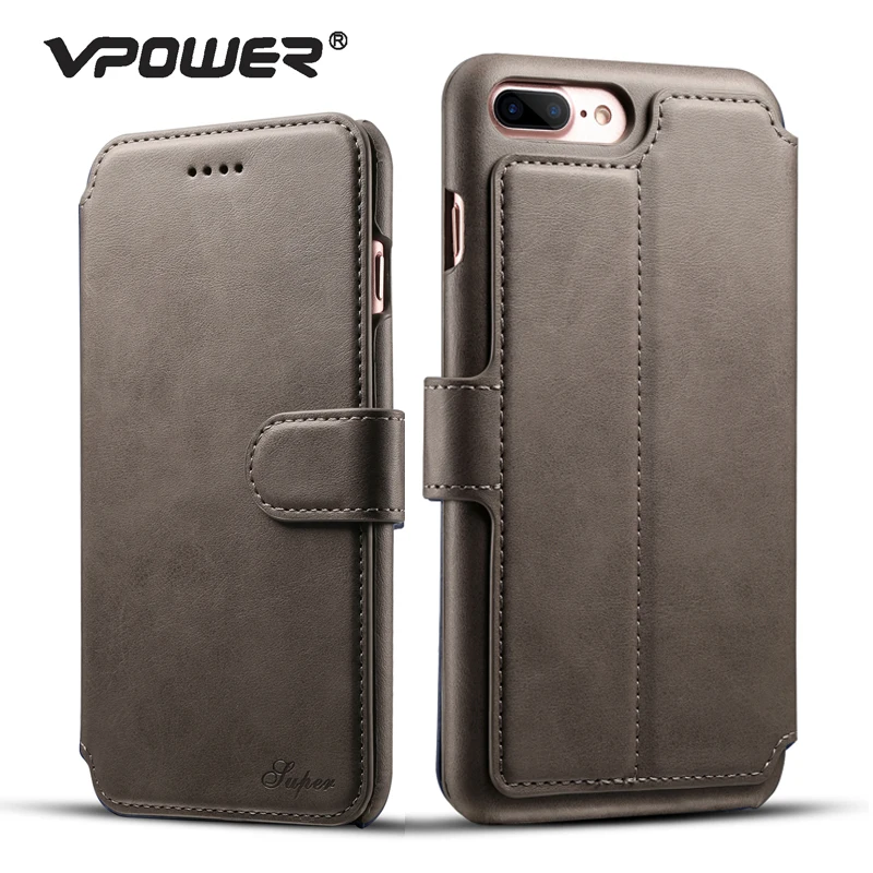 

Vpower For iPhone 7 iphone 7 plus leather Wallet Case Cover Flip Stand For iPhone 7 Plus Phone Bag With Card Slot