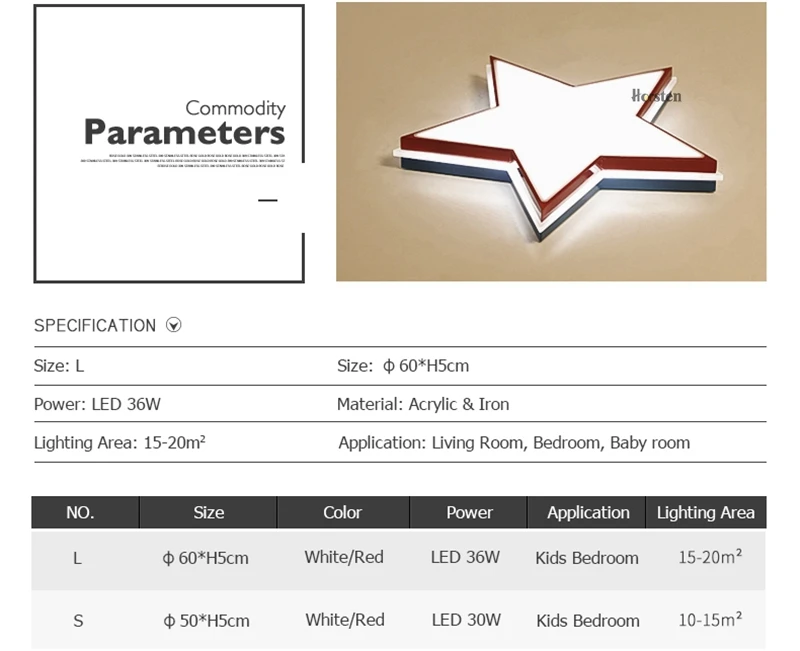 Acrylic Star LED Ceiling Light 36W Baby Kids Bedroom Ceiling Lamp Creative Star Lampshade Lighting Fixture For Children Room 110-220V (12)
