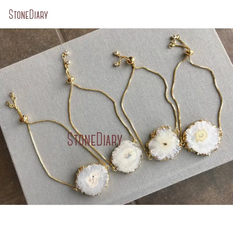 20180319-BM11274-Solar Druzy Quartz Bracelet White Stalactite Bracelet Druzy Gold Bracelet Adjustable Gold Quartz Solar Minimalist Bracelet Boho Cuff Gift_2