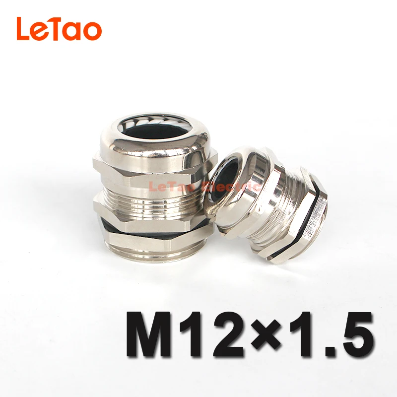 

1pc/lot M12*1.5 Nickel Brass cable gland Waterproof metal connector IP68 Wire Glands electrical joint for3-6.5mm