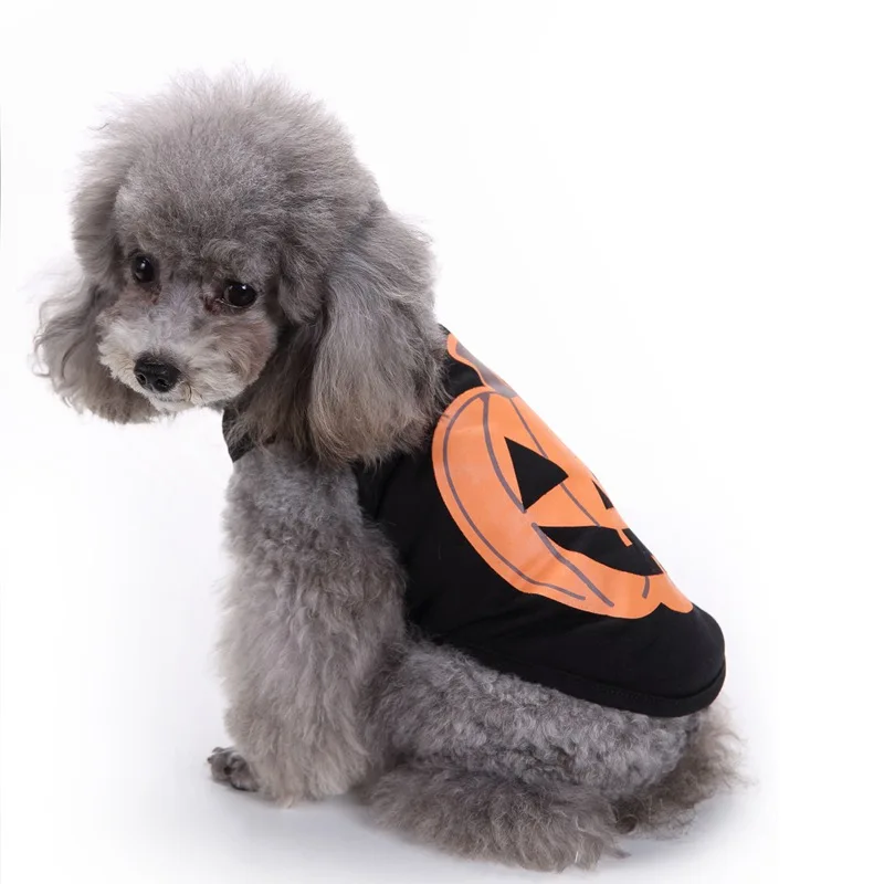 100% хлопок Лето Хэллоуин Тыква собака летняя одежда Xs Одежда для собак Petcircle Roupa