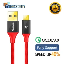 Tiegem Micro USB кабель плетеный нейлоновый Быстрая зарядка USB кабель синхронизации данных для Samsung Xiaomi HTC Sony 1 м 2 м 3 м Android Кабель зарядного устройства