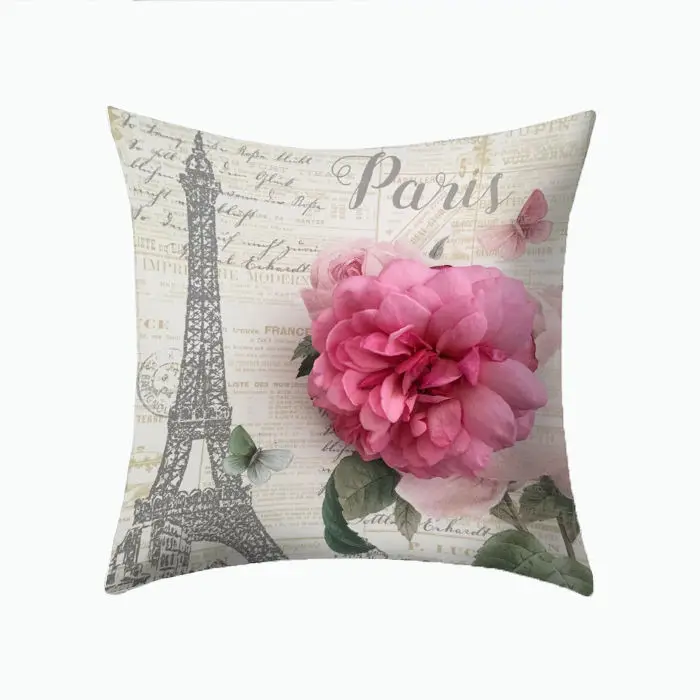 Парижская Подушка с башней, наволочка с розами, декоративная подушка для дома в европейском стиле, чехол для подушки на день матери, Прямая поставка - Цвет: 8