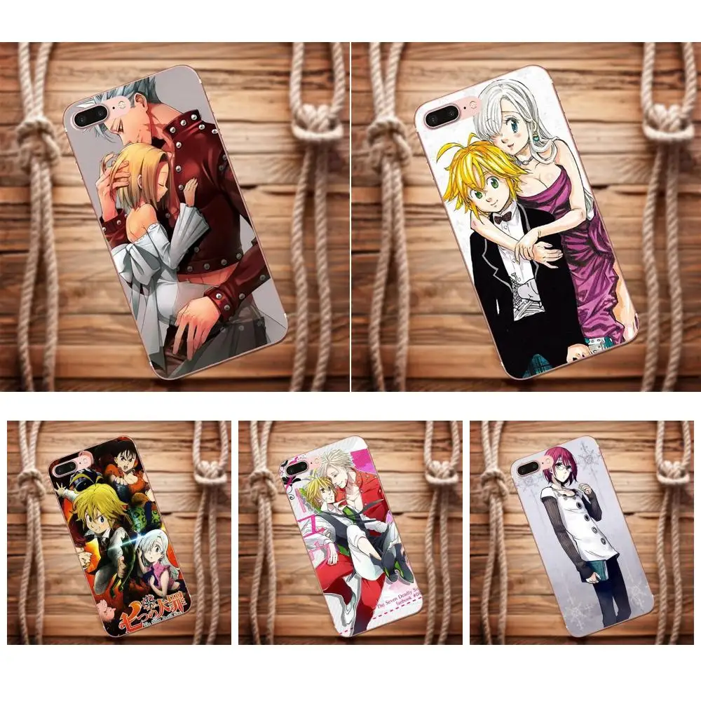 

TPU Print Capa The Seven Deadly Sins Meliodas Elizabeth Liones For Apple iPhone X 4 4S 5 5C 5S SE 6 6S 7 8 Plus For Moto G G2 G3