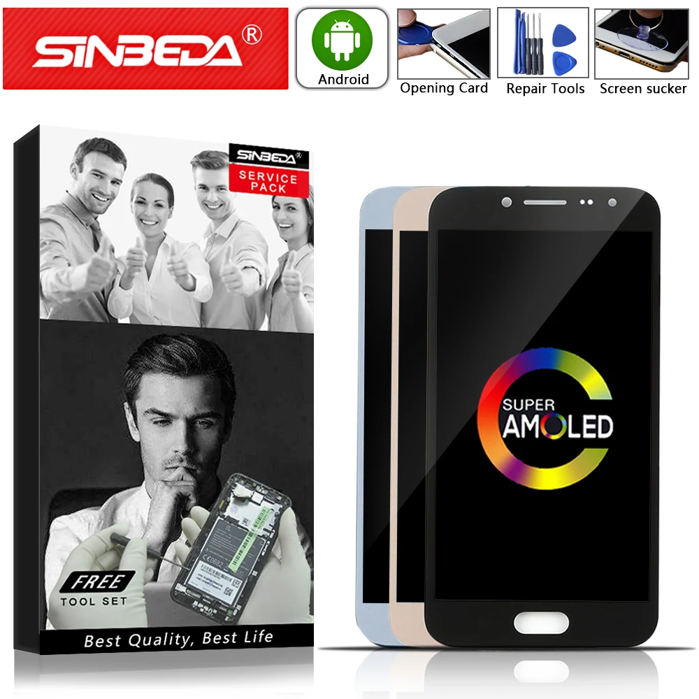 

5.0" Sinbeda Super AMOLED For SAMSUNG Galaxy J250 LCD Touch Screen Digitizer For SAMSUNG J2 2018 Display SM-J250F j2Pro Display