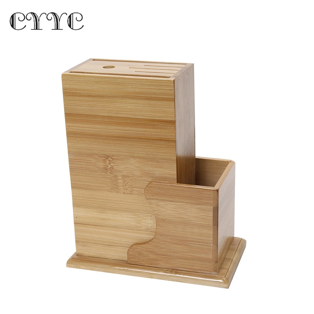 

Multi-purpose Holes Bamboo Knife Rack Creative Storage Rack Tool Wood Kitchen Knife Holder Knife Stand Block Supplies