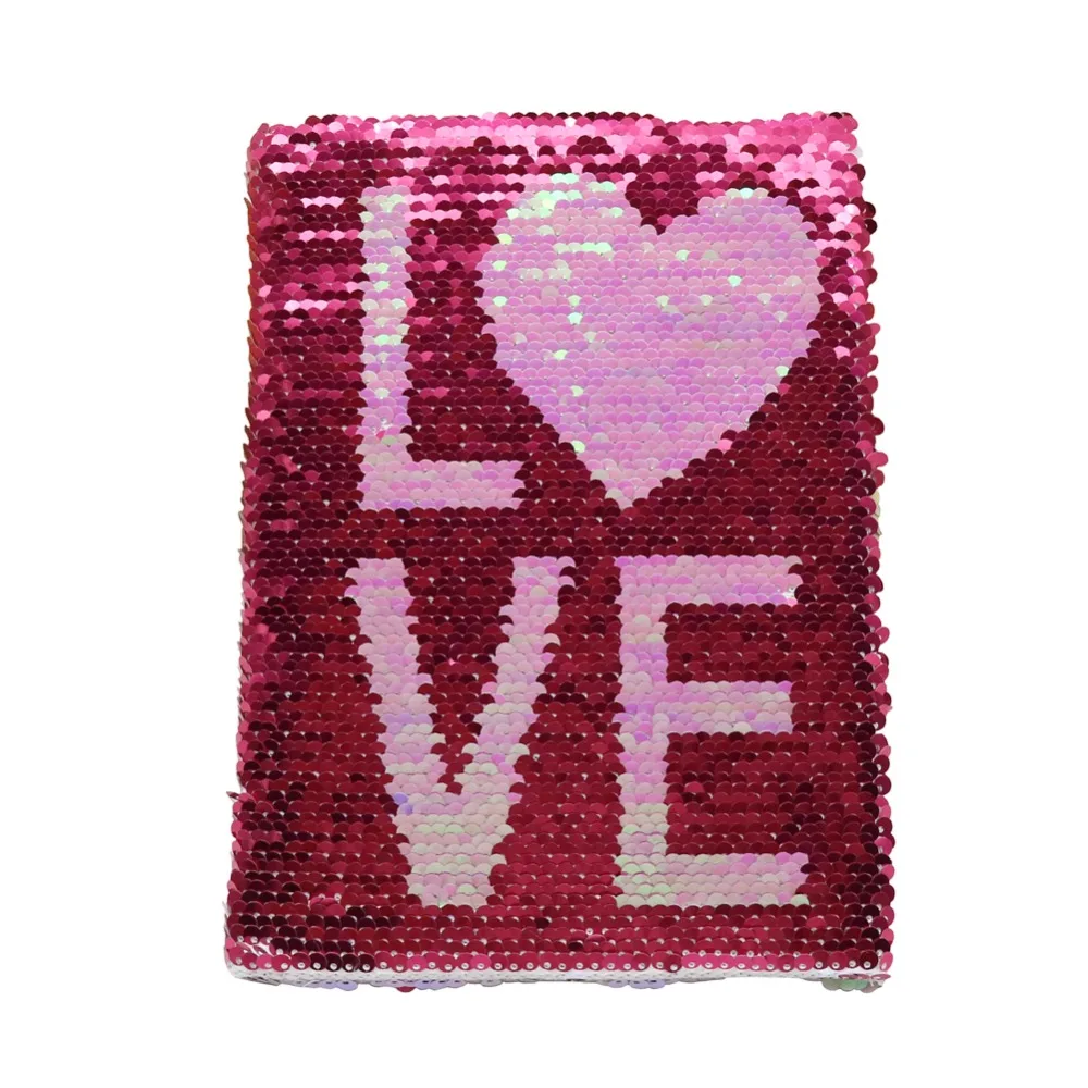 

1 Pc LOVE Words Beautifully Double-sided sequins Notebook Diary Notes Gift Student Stationery Office Supplies