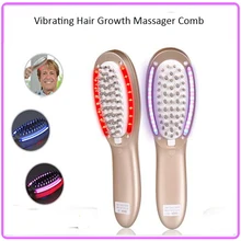 Red Purple Led Photon Therapy Vibrating Ionic Anti Hair Loss Health Care Massager Comb For Hair Regrowth Treatment