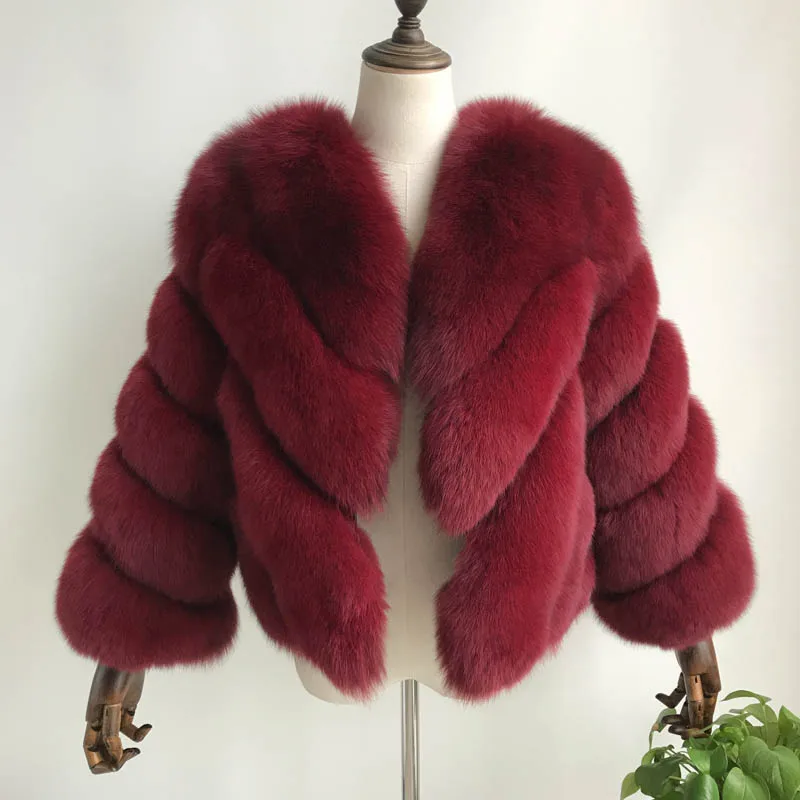 2018 New Arrival Winter Women Real Fur Coat Jacket Female Natural Fox Fur Jacket Outwear Clothing Overcoat Real Fox Fur Jacket