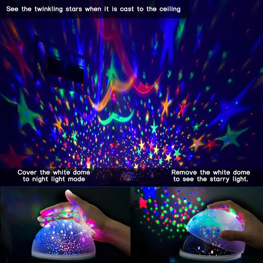 RASABOX- Star Night Light for Kids, Universe Night Light Projection Lamp, Romantic Star Sea Birthday