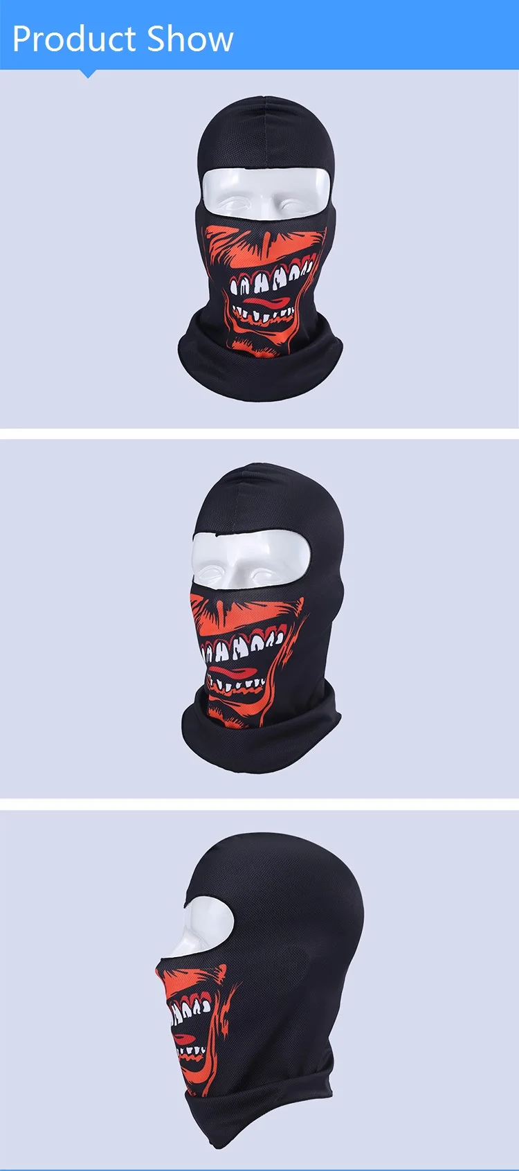 3D печать Череп Балаклава мотоцикл Ветрозащитная маска дышащая Байкерская жокейская шапочка шлем Защита лица капюшон